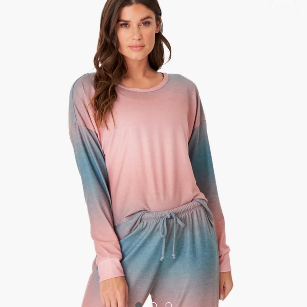 Onzie crew pullover sweatshirt beach balm ombré hi low